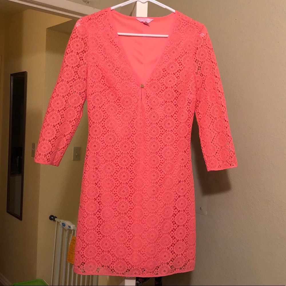 Lily Pulitzer Coral lace dress